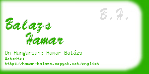 balazs hamar business card